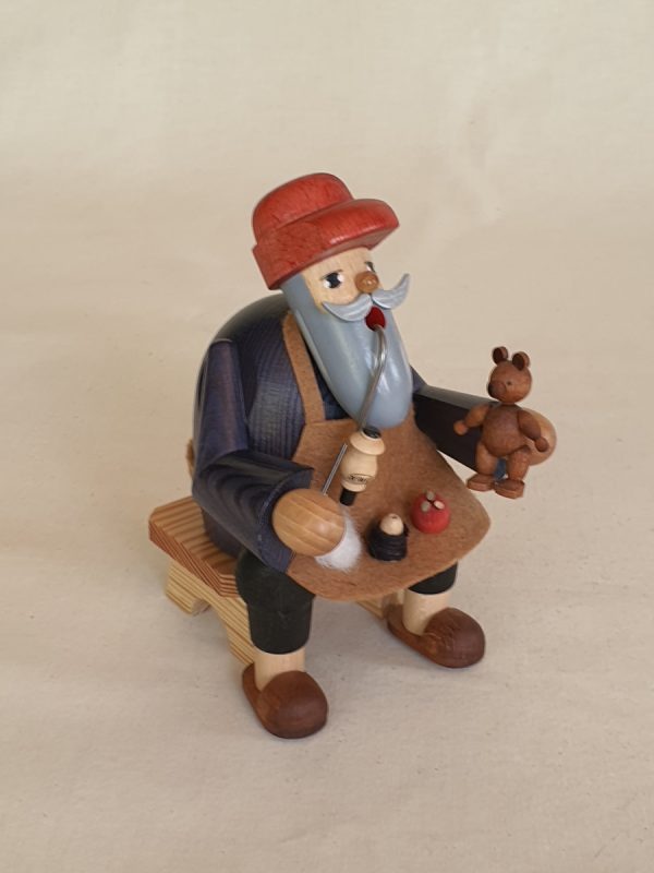 KWO Kantenhocker Teddymacher sitzend Räuchermann 16 cm