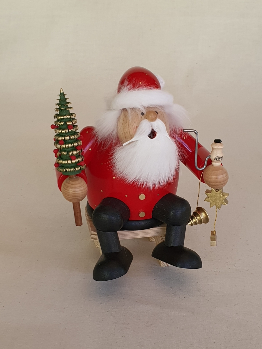 KWO Kantenhocker Weihnachtsmann lackiert Räuchermann 16 cm