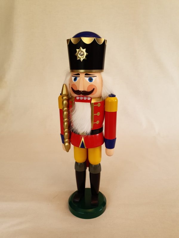 Seiffener Volkskunst Nussknacker König rot 39cm