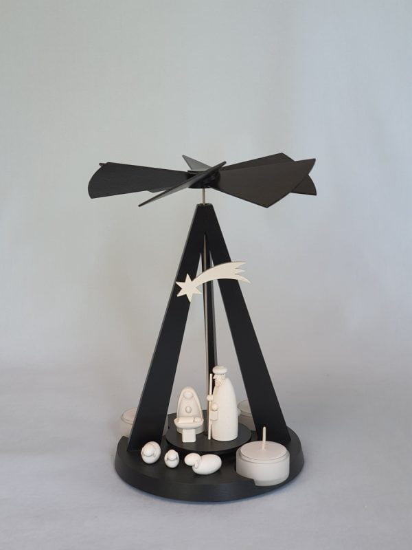 Pyramide Mini-Delta Black mit Christi Geburt klein