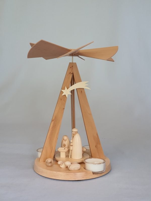 Pyramide Mini-Delta natur mit Christi Geburt klein