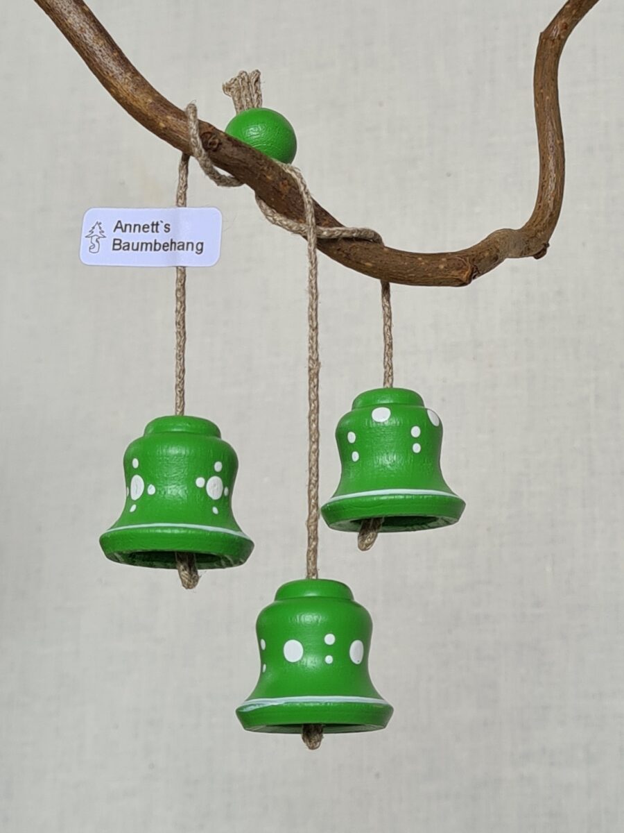 Baumbehang 3er Set Glocken grün